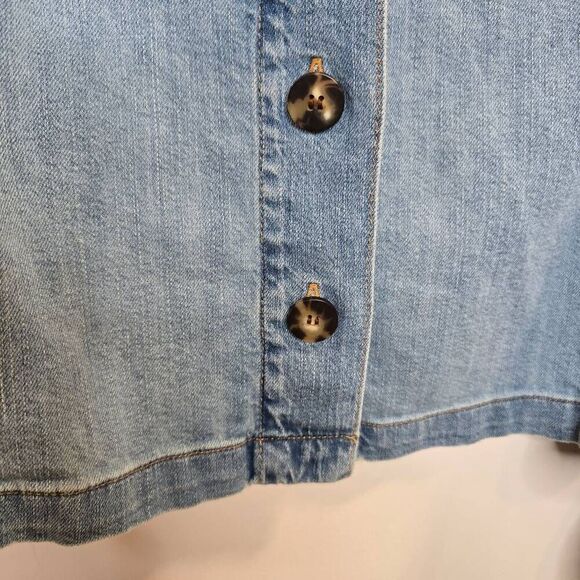 J. Jill Denim Jacket Women's Medium Tall Blue Button Outdoor Gorpcore - Picture 4 of 7